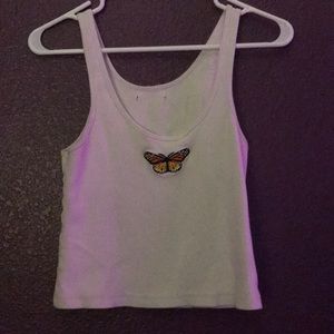 BUTTERFLY EMBROIDERED TANK